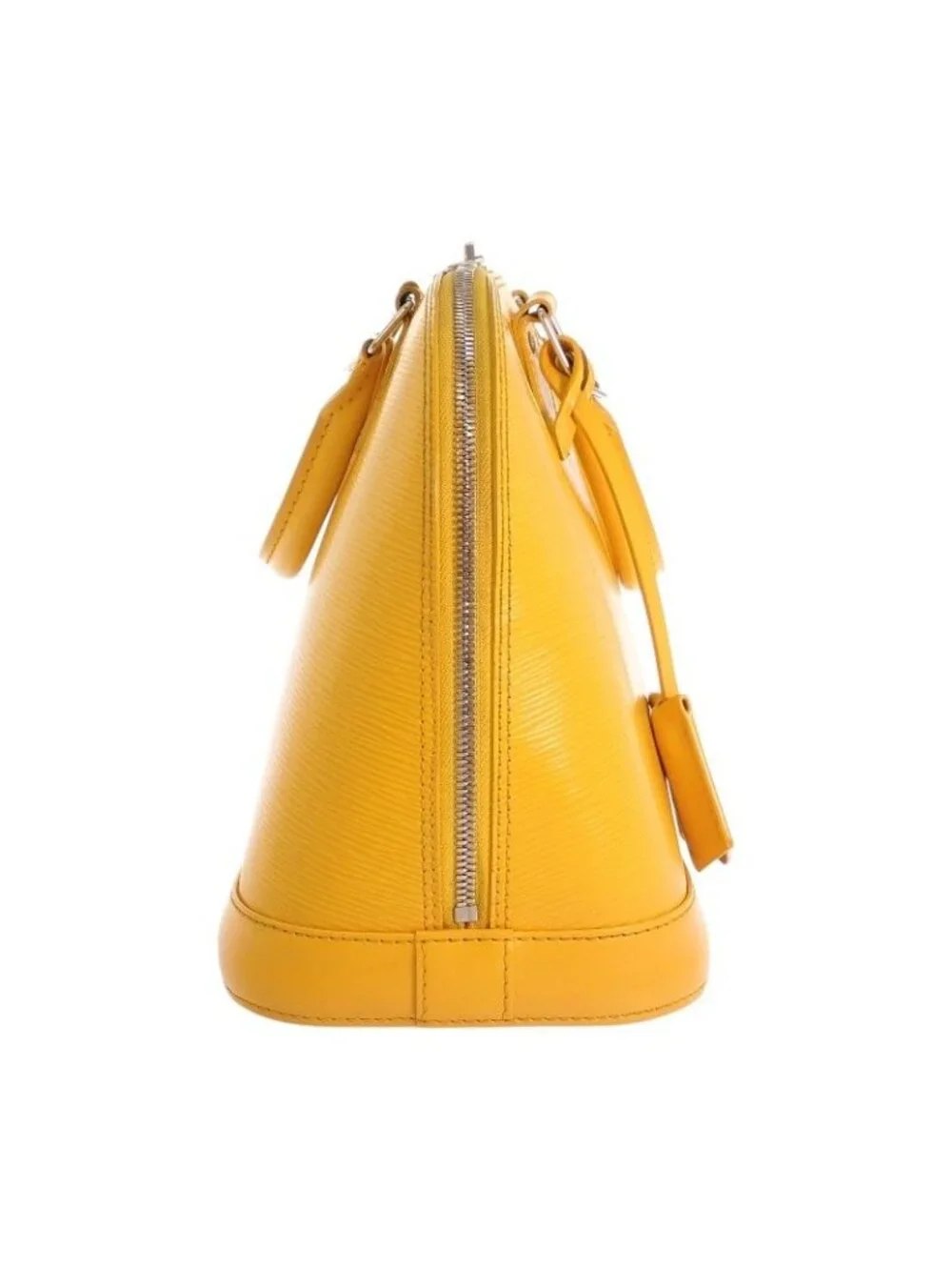 Louis Vuitton Alma PM Epi Handbag Citron Yellow Silver